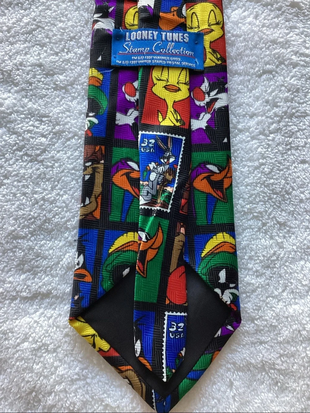Warner Bros. Looney Tunes Character Panel Tie in Black Multi-Color